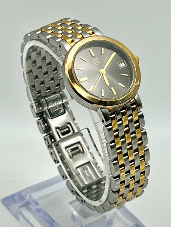 ESQ by Movado Ladies Watch Telos Two tone Grey Silver Gold tones working main image 11